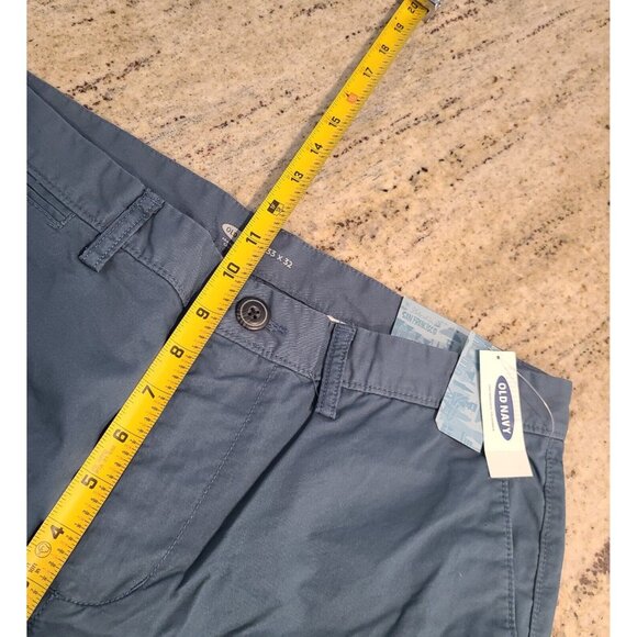 New! Old Navy Pants Men 33x32  Lightweight Khakis Preppy Bodies of Water Blue - Picture 4 of 13